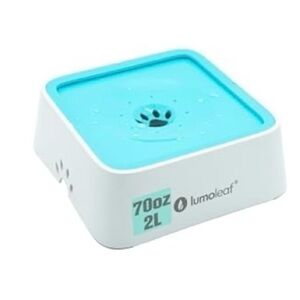 Lumoleaf No Spill Water Pet Bowl in Blue and White
